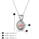 3 - Juliya 5.00 mm Round Morganite Rope Edge Bezel Set Solitaire Pendant Necklace 