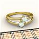 2 - Ria 0.40 ctw (4.00 mm) Round Opal Split Shank 2 Stone Engagement Ring 