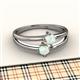 2 - Ria 0.40 ctw (4.00 mm) Round Opal Split Shank 2 Stone Engagement Ring 