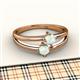 2 - Ria 0.40 ctw (4.00 mm) Round Opal Split Shank 2 Stone Engagement Ring 