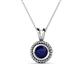 1 - Juliya 6.00 mm Round Blue Sapphire Rope Edge Bezel Set Solitaire Pendant Necklace 