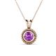 1 - Juliya 6.50 mm Round Amethyst Rope Edge Bezel Set Solitaire Pendant Necklace 