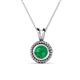 1 - Juliya 6.00 mm Round Emerald Rope Edge Bezel Set Solitaire Pendant Necklace 