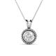 1 - Juliya 6.00 mm Round White Sapphire Rope Edge Bezel Set Solitaire Pendant Necklace 