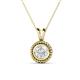 1 - Juliya 6.00 mm Round White Sapphire Rope Edge Bezel Set Solitaire Pendant Necklace 
