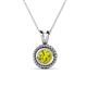 1 - Juliya 6.50 mm Round Yellow Diamond Rope Edge Bezel Set Solitaire Pendant Necklace 