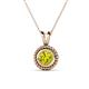 1 - Juliya 6.50 mm Round Yellow Diamond Rope Edge Bezel Set Solitaire Pendant Necklace 