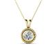 1 - Juliya 6.50 mm Round Forever Brilliant Moissanite Rope Edge Bezel Set Solitaire Pendant Necklace 
