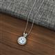 2 - Juliya 6.50 mm Round Aquamarine Rope Edge Bezel Set Solitaire Pendant Necklace 