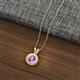 2 - Juliya 6.50 mm Round Amethyst Rope Edge Bezel Set Solitaire Pendant Necklace 