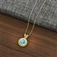 2 - Juliya 6.50 mm Round Blue Topaz Rope Edge Bezel Set Solitaire Pendant Necklace 