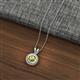 2 - Juliya 6.50 mm Round Peridot Rope Edge Bezel Set Solitaire Pendant Necklace 