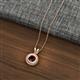 2 - Juliya 6.50 mm Round Red Garnet Rope Edge Bezel Set Solitaire Pendant Necklace 