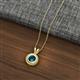 2 - Juliya 6.50 mm Round London Blue Topaz Rope Edge Bezel Set Solitaire Pendant Necklace 