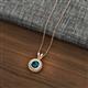 2 - Juliya 6.50 mm Round Blue Diamond Rope Edge Bezel Set Solitaire Pendant Necklace 