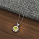 2 - Juliya 6.50 mm Round Yellow Diamond Rope Edge Bezel Set Solitaire Pendant Necklace 