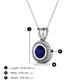 3 - Juliya 6.00 mm Round Blue Sapphire Rope Edge Bezel Set Solitaire Pendant Necklace 