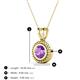 3 - Juliya 6.50 mm Round Amethyst Rope Edge Bezel Set Solitaire Pendant Necklace 