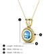 3 - Juliya 6.50 mm Round Blue Topaz Rope Edge Bezel Set Solitaire Pendant Necklace 