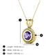 3 - Juliya 6.50 mm Round Iolite Rope Edge Bezel Set Solitaire Pendant Necklace 