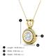 3 - Juliya 6.00 mm Round White Sapphire Rope Edge Bezel Set Solitaire Pendant Necklace 