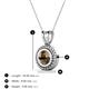 3 - Juliya 6.50 mm Round Smoky Quartz Rope Edge Bezel Set Solitaire Pendant Necklace 