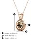 3 - Juliya 6.50 mm Round Smoky Quartz Rope Edge Bezel Set Solitaire Pendant Necklace 