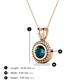 3 - Juliya 6.50 mm Round London Blue Topaz Rope Edge Bezel Set Solitaire Pendant Necklace 