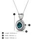 3 - Juliya 6.50 mm Round Blue Diamond Rope Edge Bezel Set Solitaire Pendant Necklace 