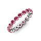 3 - Valerie 3.50 mm Rhodolite Garnet Eternity Band 