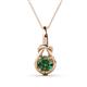 1 - Caron 6.50 mm Round Lab Created Alexandrite Solitaire Love Knot Pendant Necklace 