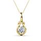 1 - Caron 6.50 mm Round Diamond Solitaire Love Knot Pendant Necklace 
