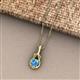 2 - Caron 6.50 mm Round Blue Topaz Solitaire Love Knot Pendant Necklace 
