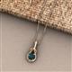 2 - Caron 6.50 mm Round London Blue Topaz Solitaire Love Knot Pendant Necklace 