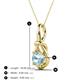 3 - Caron 6.50 mm Round Aquamarine Solitaire Love Knot Pendant Necklace 