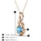 3 - Caron 6.50 mm Round Blue Topaz Solitaire Love Knot Pendant Necklace 