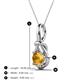 3 - Caron 6.50 mm Round Citrine Solitaire Love Knot Pendant Necklace 