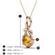 3 - Caron 6.50 mm Round Citrine Solitaire Love Knot Pendant Necklace 