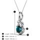 3 - Caron 6.50 mm Round London Blue Topaz Solitaire Love Knot Pendant Necklace 