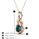 3 - Caron 6.50 mm Round London Blue Topaz Solitaire Love Knot Pendant Necklace 