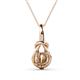 1 - Caron Semi Mount Solitaire Love Knot Pendant Necklace Setting 