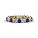 1 - Valerie 3.50 mm Blue Sapphire and Diamond Eternity Band 
