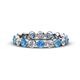 1 - Valerie 3.50 mm Blue Topaz and Diamond Eternity Band 