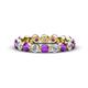1 - Valerie 3.50 mm Amethyst and Diamond Eternity Band 