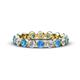 1 - Valerie 3.50 mm Blue Topaz and Diamond Eternity Band 