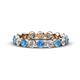 1 - Valerie 3.50 mm Blue Topaz and Diamond Eternity Band 