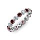 3 - Valerie 3.50 mm Red Garnet and Diamond Eternity Band 