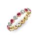 3 - Valerie 3.50 mm Rhodolite Garnet and Lab Grown Diamond Eternity Band 
