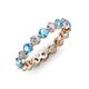 3 - Valerie 3.50 mm Blue Topaz and Lab Grown Diamond Eternity Band 