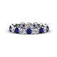 1 - Valerie 3.50 mm Blue Sapphire and Forever Brilliant Moissanite Eternity Band 